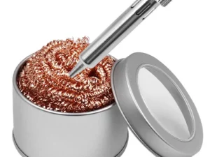 kf-S11a0ade789e94dbaa652b08c2aa86edbI Bola de Limpeza para Ferro de Solda, Filtro de Malha para Limpeza de Pontas, Fio de Cobre e Aço, Caixa para Resíduos Metálicos