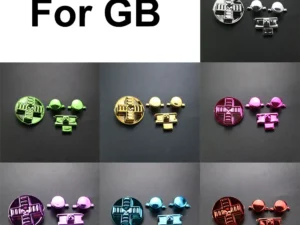 Conjunto YUXI de Botões Cromados de Substituição A/B/D-Pad/Liga/Desliga para Game Boy DMG