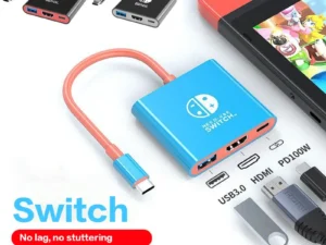 Adaptador HDMI 4K Estação de Acoplamento para Nintendo Switch OLED Estação de Carregamento com Porta USB 3.0 Tipo C e Saída HDMI