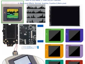 Kit upgrade Gameboy DMG tela LCD Retro Pixel V5 + shell – 36 cores, FRM e retroiluminação