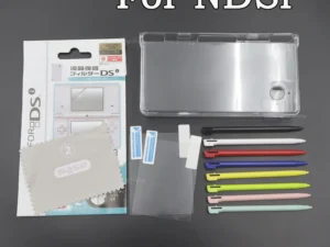Conjunto de Capa de Cristal + Película para Tela Superior/Inferior + Caneta Stylus para Nintendo DSi – Acessório de Proteção