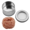 Bola de Limpeza para Ferro de Solda, Filtro de Malha para Limpeza de Pontas, Fio de Cobre e Aço, Caixa para Resíduos Metálicos